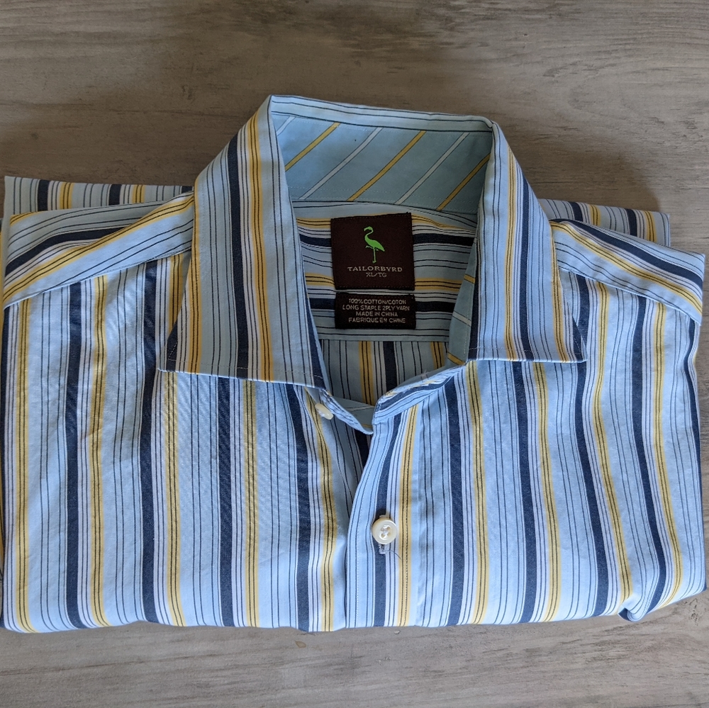 PRICE DROPMen's XL Tailorbird,long sleeve, button up,stripe shirt, contrast cuff